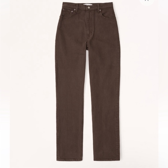 ABERCROMBIE & FITCH | Ultra High Rise 90s Straight Jean Dark Brown | 36, US 22 - Picture 8 of 9
